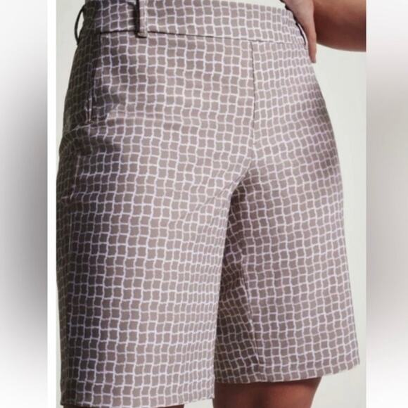 Spanx Sunshine Bermuda 10" Shorts In Bespoke Check Fawn - Picture 1 of 6